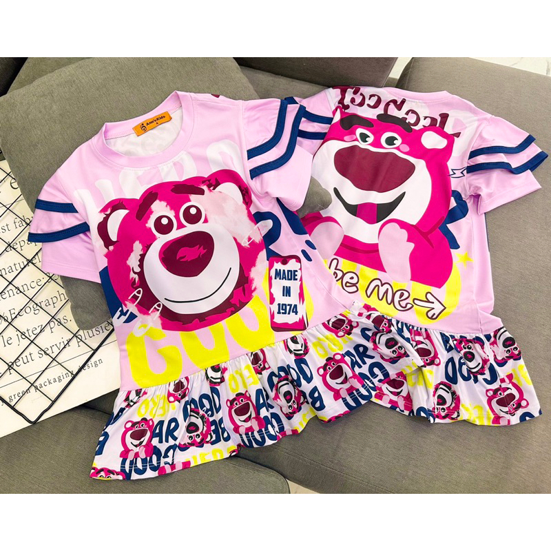 Đầm váy chữ A thun lạnh bé gái hình in 3D cực đẹp