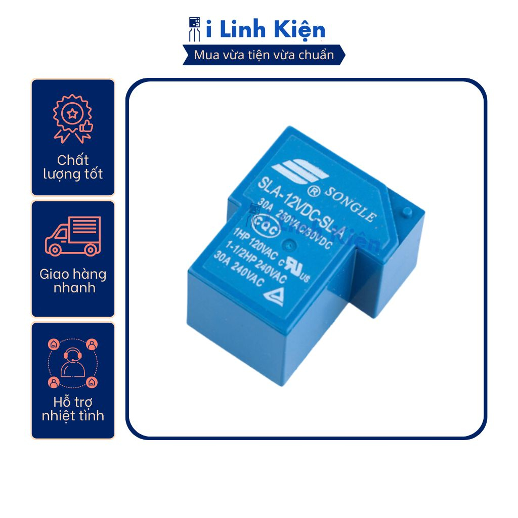 Relay 4 chân 12V 30A SLA-12VDC-SLA T90 chính hãng chất lượng tốt.