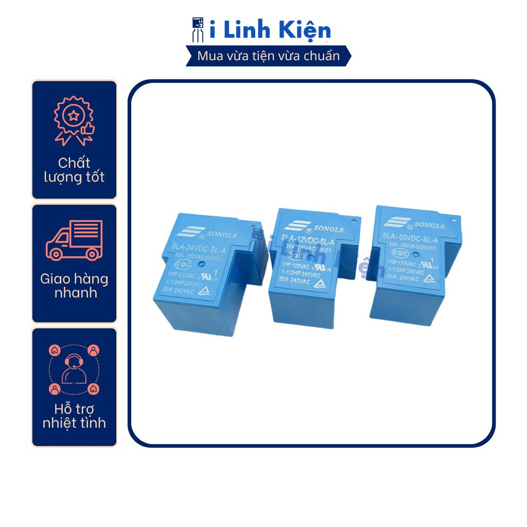Relay 4 chân 12V 30A SLA-12VDC-SLA T90 chính hãng chất lượng tốt.