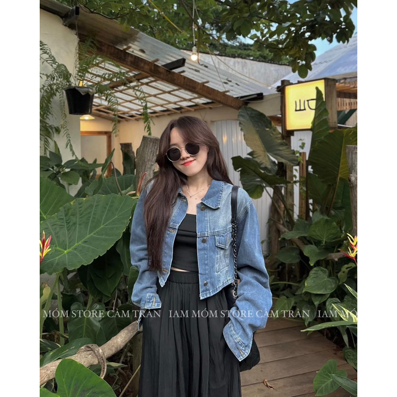 Áo Khoác Jean Croptop Tay Dài Quảng Châu  Áo Khoác Denim Form Đẹp