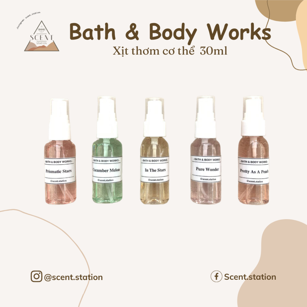 Mẫu thử xịt thơm cơ thể Body mist Bath & Body Works 30ml