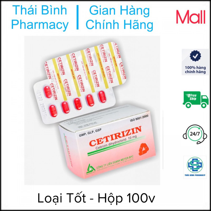 Viên Giảm hắt hơi, dị ứng Ceti.rizin (Meyer) loại tốt