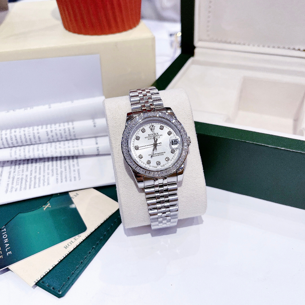 Đồng Hồ RoIss Nam Nữ Sang Trọng Đá Vuông Siêu Sáng Cao Cấp