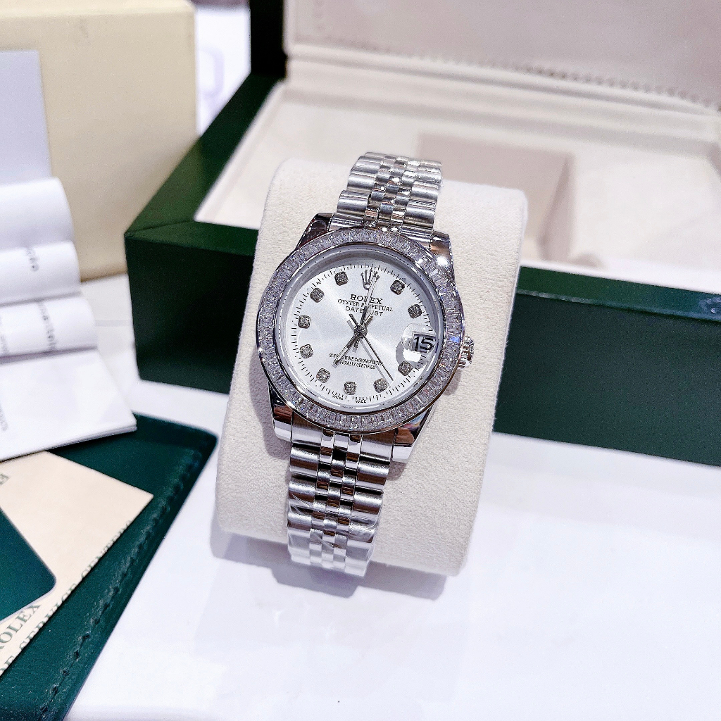 Đồng Hồ RoIss Nam Nữ Sang Trọng Đá Vuông Siêu Sáng Cao Cấp