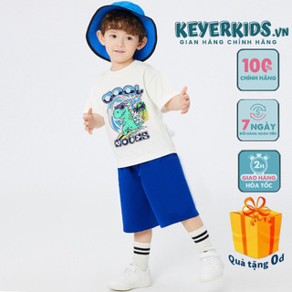 Set Bộ Quần Áo Bé Trai Mùa Hè KEYER KIDS, Áo Thun Cotton Quần Short Kaki Form Hàn Hoạt Hình Cá Đi Biển kute SZ60