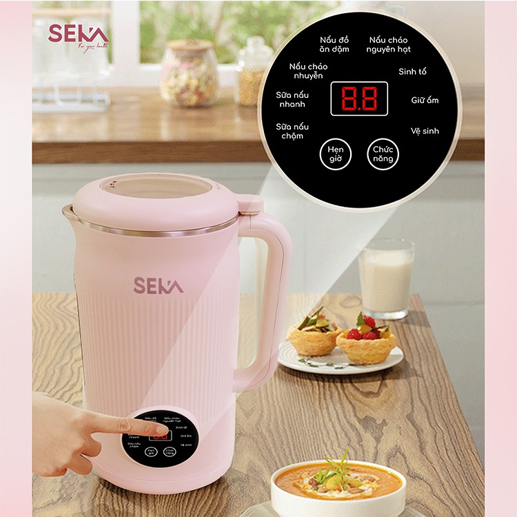 Máy nấu sữa hạt đa năng SEKA SK320 1200ml công suất 800W 8 chức năng bảo hành 12 tháng