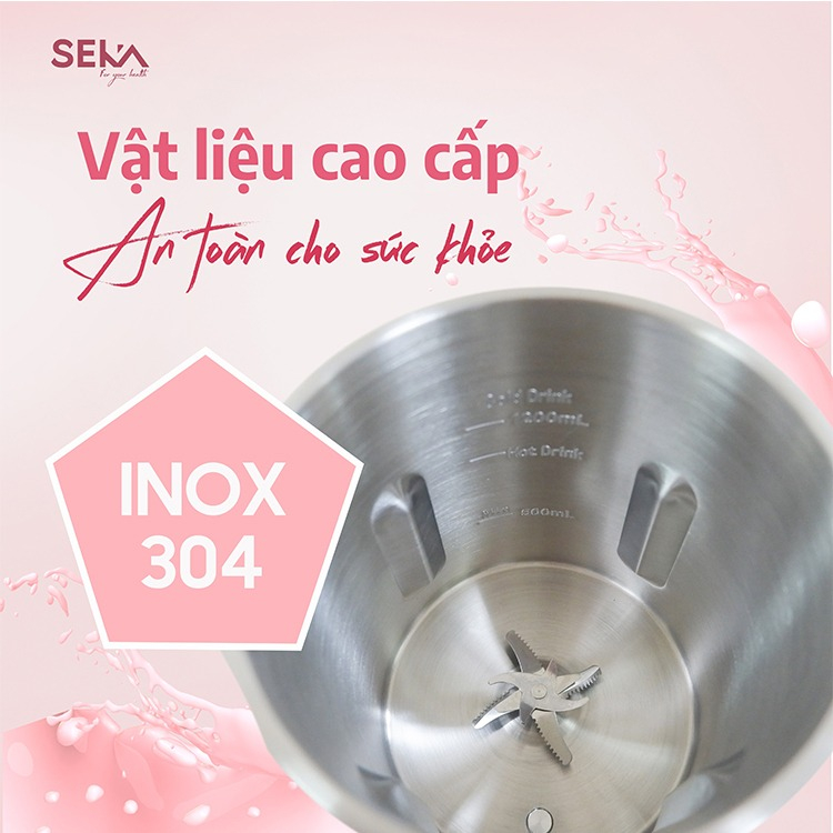 Máy nấu sữa hạt đa năng SEKA SK320 1200ml công suất 800W 8 chức năng bảo hành 12 tháng