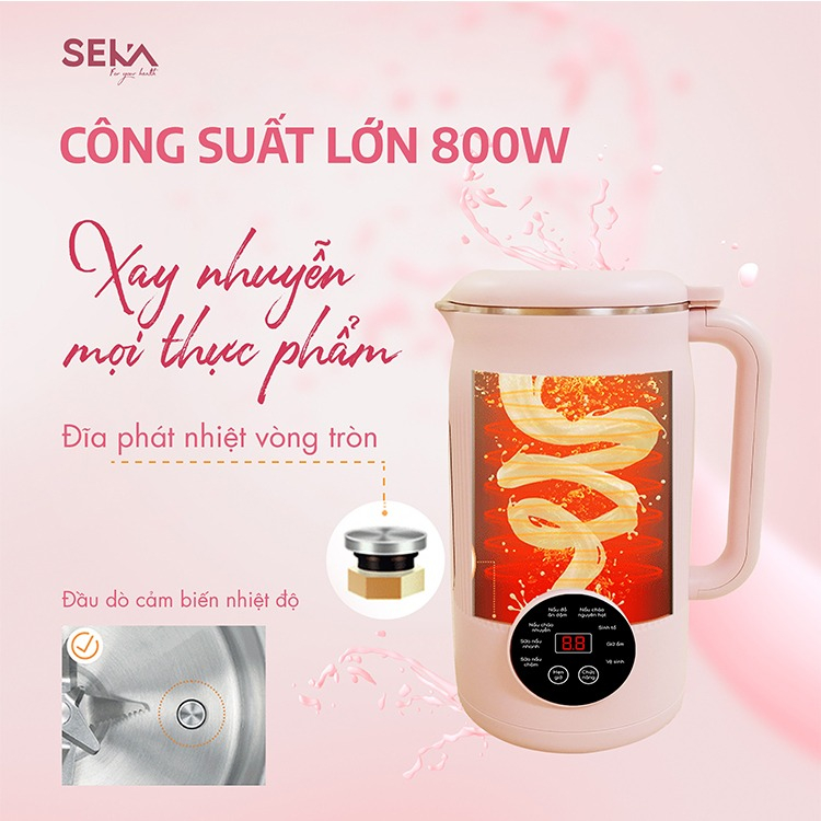 Máy nấu sữa hạt đa năng SEKA SK320 1200ml công suất 800W 8 chức năng bảo hành 12 tháng
