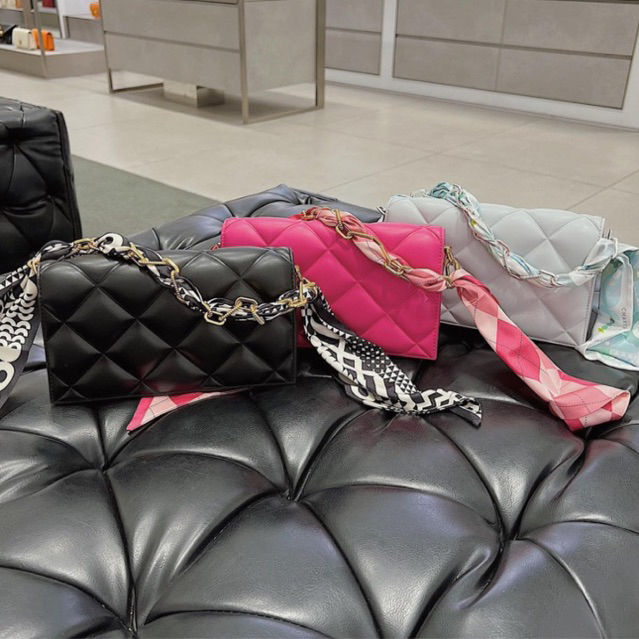 Túi trám dáng clutch KÈM KHĂN QUẤN