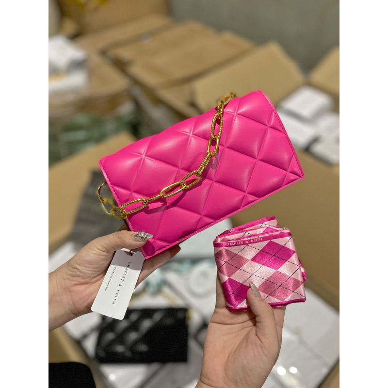 Túi trám dáng clutch KÈM KHĂN QUẤN