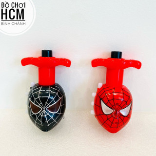[CÓ ĐÈN NHẠC] Đồ chơi trẻ em cù quay siêu nhân nhện spider man dành cho bé thích cù banh quay cót xoay, nhấn cót 8832