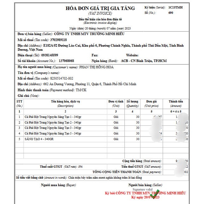 Cà phê TRUNG NGUYÊN Chữ S,I,N – 500gr