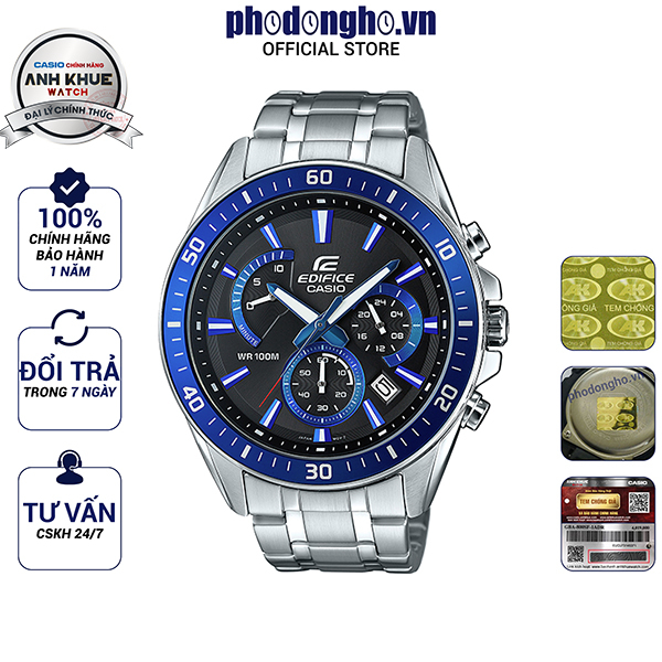 Đồng hồ nam dây kim loại EDIFICE chính hãng Casio Anh Khuê EFR-552D-1A2VUDF