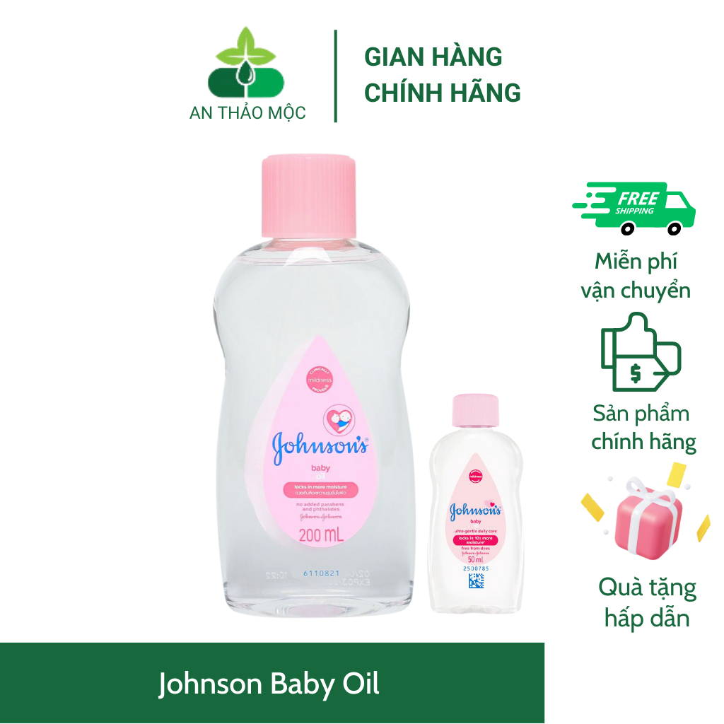 Dầu masage và dưỡng ẩm Johnson Baby Oil 50ml và 200ml