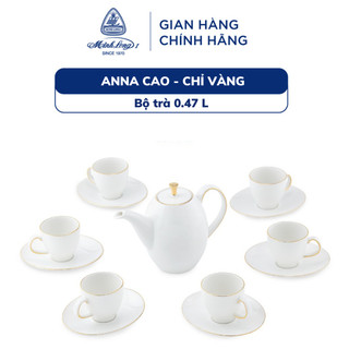 Bộ Ấm Trà Sứ Minh Long 0.47 L - Anna Cao - Chỉ Vàng
