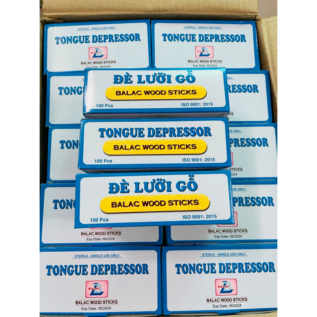 Que đè lưỡi gỗ chưa tiệt trùng Bá Lạc