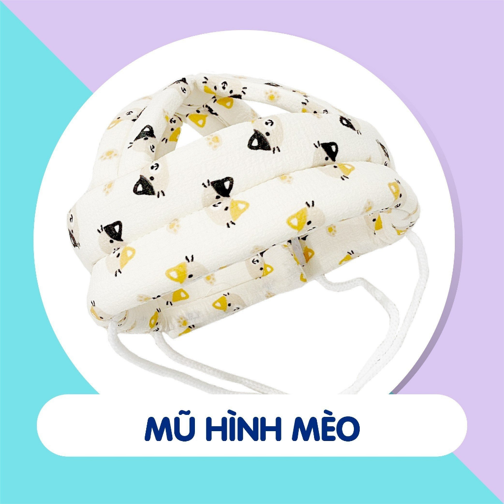 Mũ nón bảo hiểm tập bò, tập đi cho bé 5-36 tháng - bảo vệ đầu an toàn