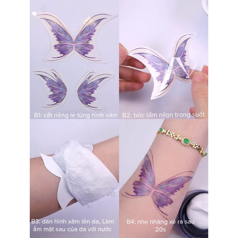 Hình Xăm Dán Tạm Thời MakeUp/Trang Trí Nghệ Thuật Chống Nước Dùng Một Lần QiQiShop