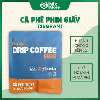 Cà phê phin giấy Robusta, Arabica 18gram Roplus Coffee 100% nguyên chất rang mộc thơm ngon tiện lợi