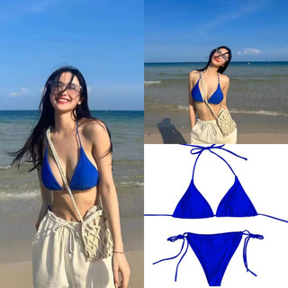 Bikini hai mảnh basic nhiều màu có đệm mút, bộ đồ bơi có dây mặc được 2 kiểu TMStore