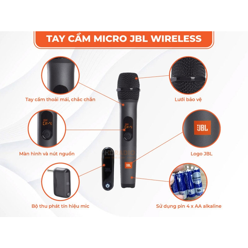 Micro Không Dây JBL Wireless Microphone - PGI phân phối và bảo hành 12 tháng.