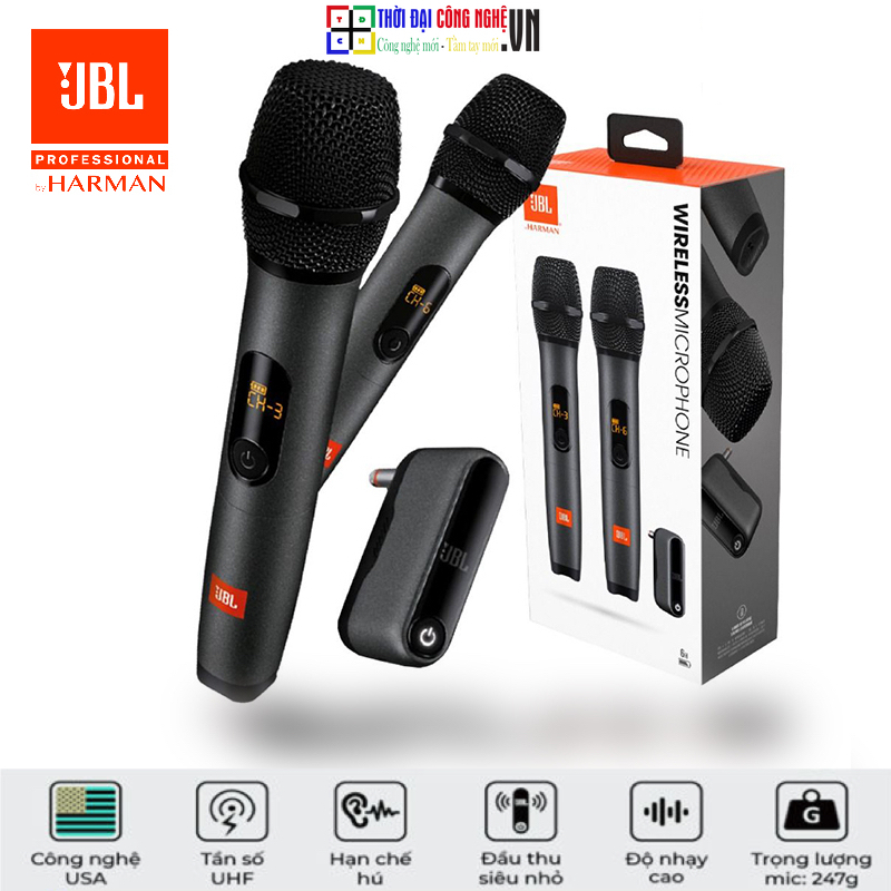 Micro Không Dây JBL Wireless Microphone - PGI phân phối và bảo hành 12 tháng.