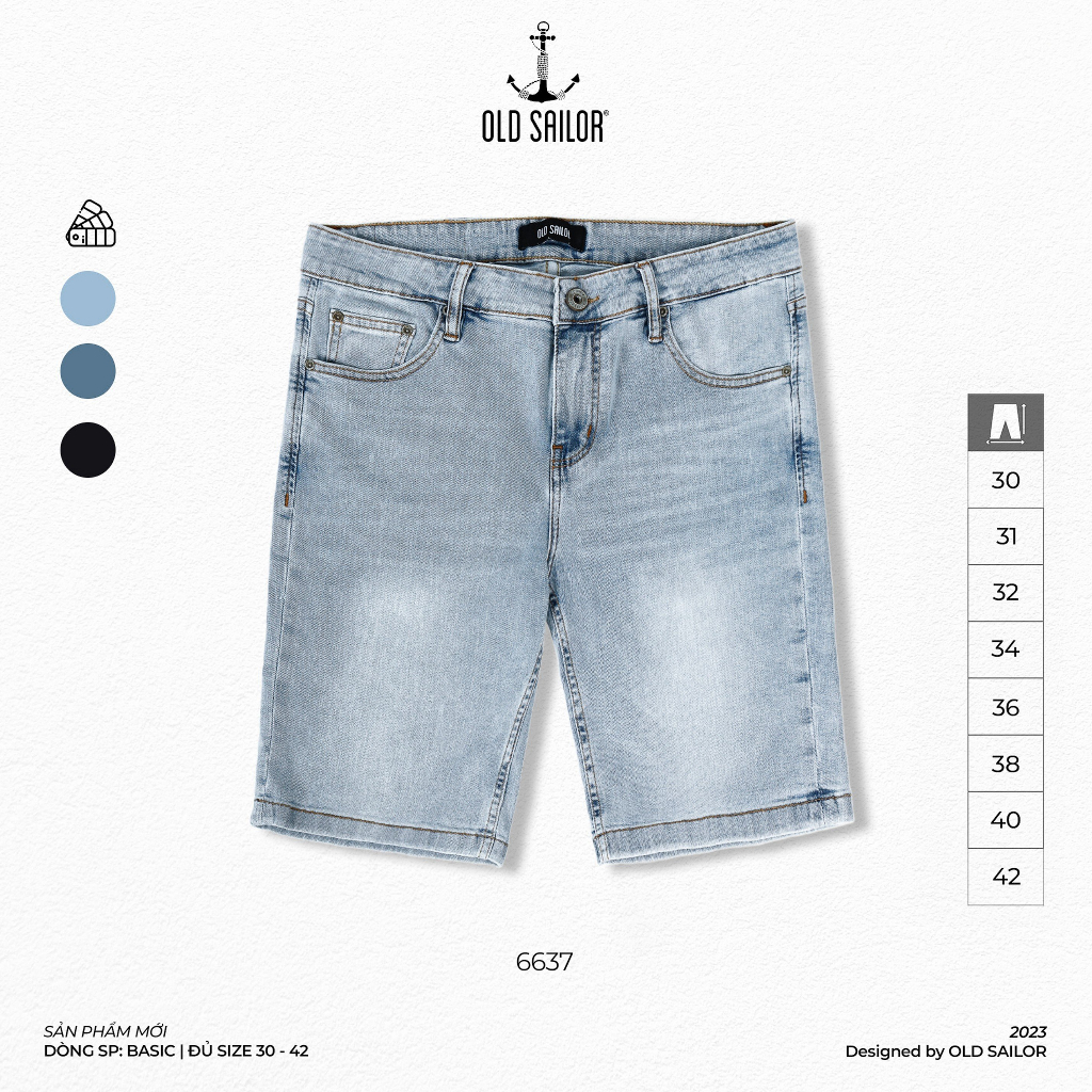 Quần lửng nam Old Sailor - OSL DENIM SHORT - Big size upto 42