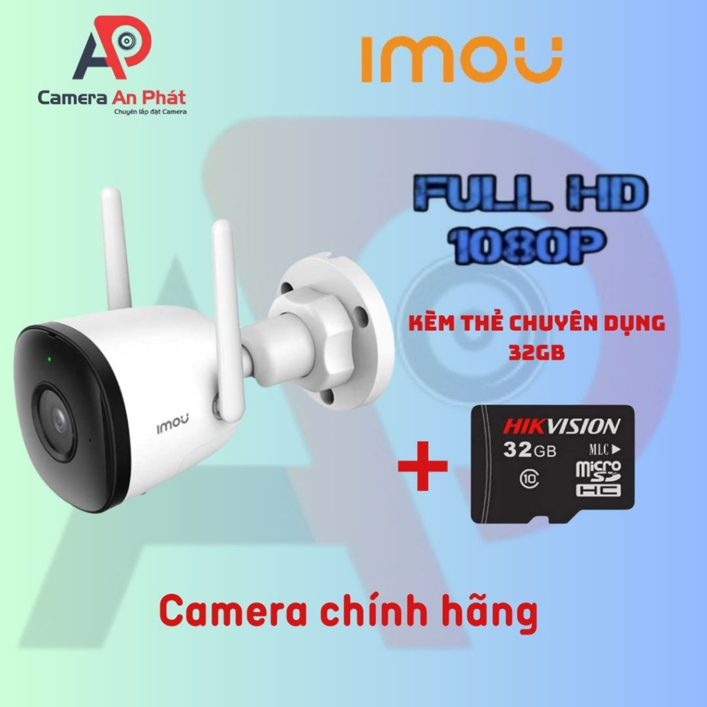 Camera Wifi ngoài trời Imou Bullet 2C I IPC-F22P-D , Chống nước- Hàng Chính Hãng