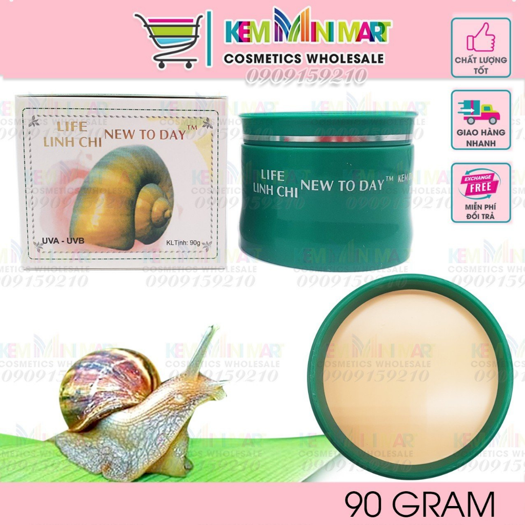 Kem Dưỡng Trắng Da Toàn Thân LIFE LINH CHI NEW TODAY Ốc Sên Xanh Việt Nam 90 Gram