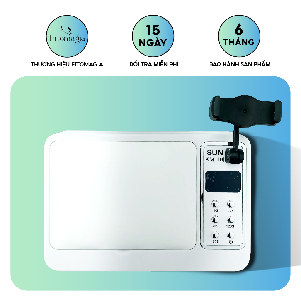 Fitomagia Máy Hơ Gel SUN KM T9 Hàng Chính Hãng, Máy Hơ Móng 96W Bảo Hành 6 Tháng