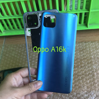 Nắp lưng +viền oppo a16k zin / vỏ zin điện thoại oppo a16k có kính cam