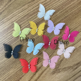 BƯỚM trang trí voan mỏng 2 lớp size 3.5cm