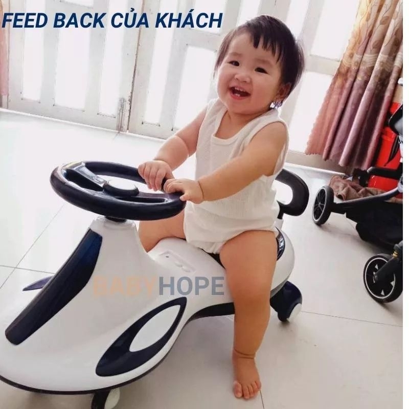 Xe lắc cao cấp tựa lưng có nhạc và đèn led sôi động cho bé