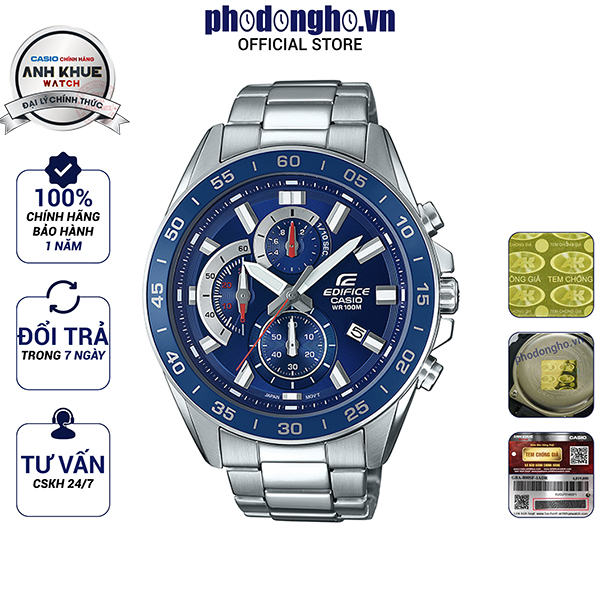 Đồng hồ nam EDIFICE chính hãng Casio Anh Khuê EFV-550D-2AVUDF