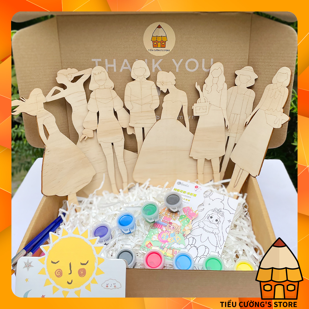 🎁 Bộ Tô Màu Thiết Kế Thời Trang  - Tô Màu Gỗ Sáng Tạo Cùng Bé