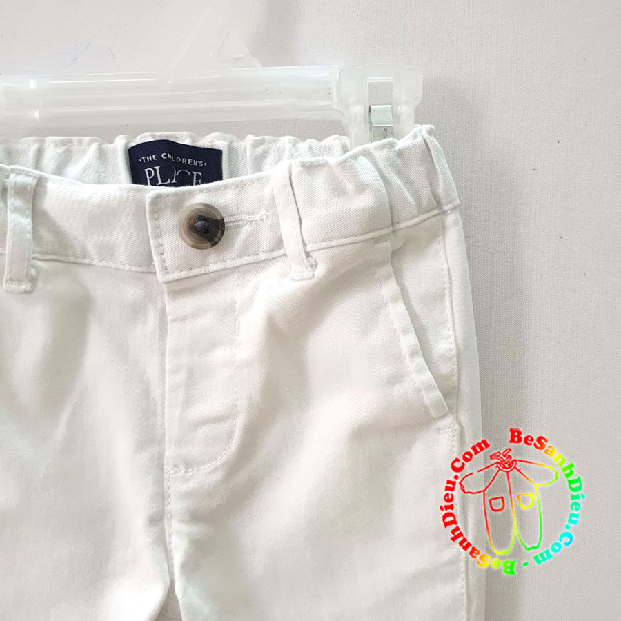 Quần kaki dài đẹp xuất sắc cho bé vải dày mềm co giãn hàng VNXK màu trắng