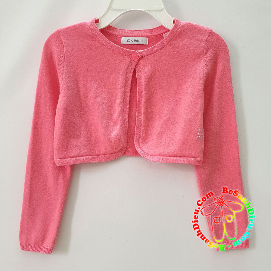 Áo khoác len lửng cho bé gái hàng xuất Pháp tuyệt đẹp màu hồng cam