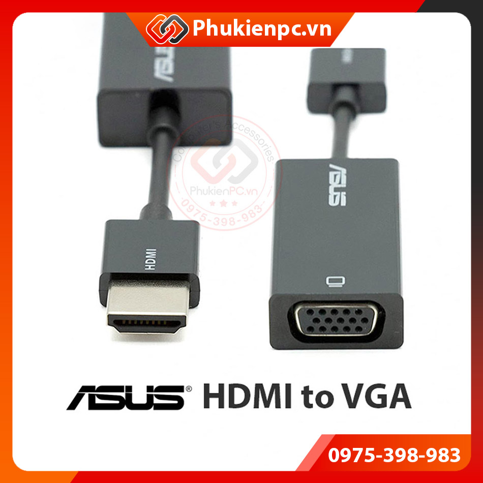 Adapter Cáp chuyển đổi HDMI sang VGA, kết nối máy tính Laptop ra màn hình LCD, máy chiếu có cổng giao tiếp cáp VGA