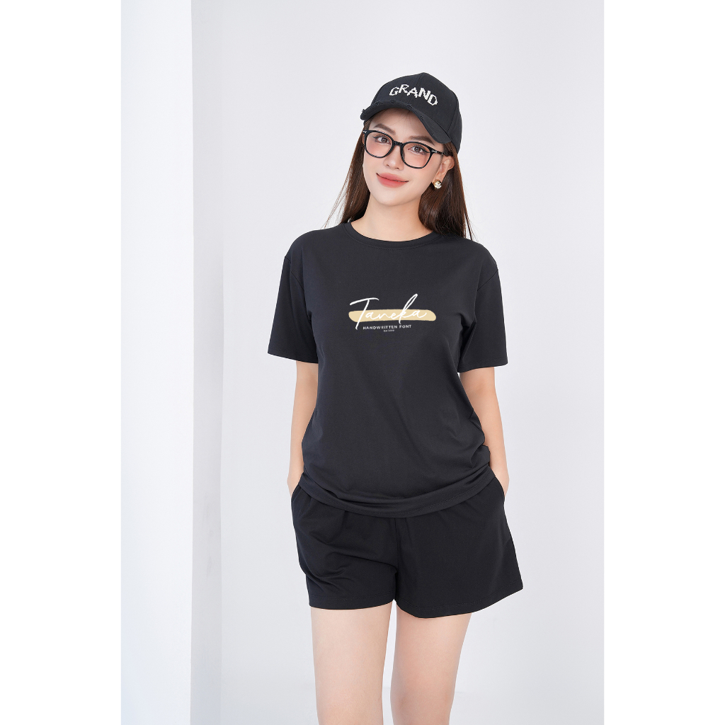 Set đồ nữ in chữ Taneka - Bộ đồ nữ chất Cotton LOZA BR6290