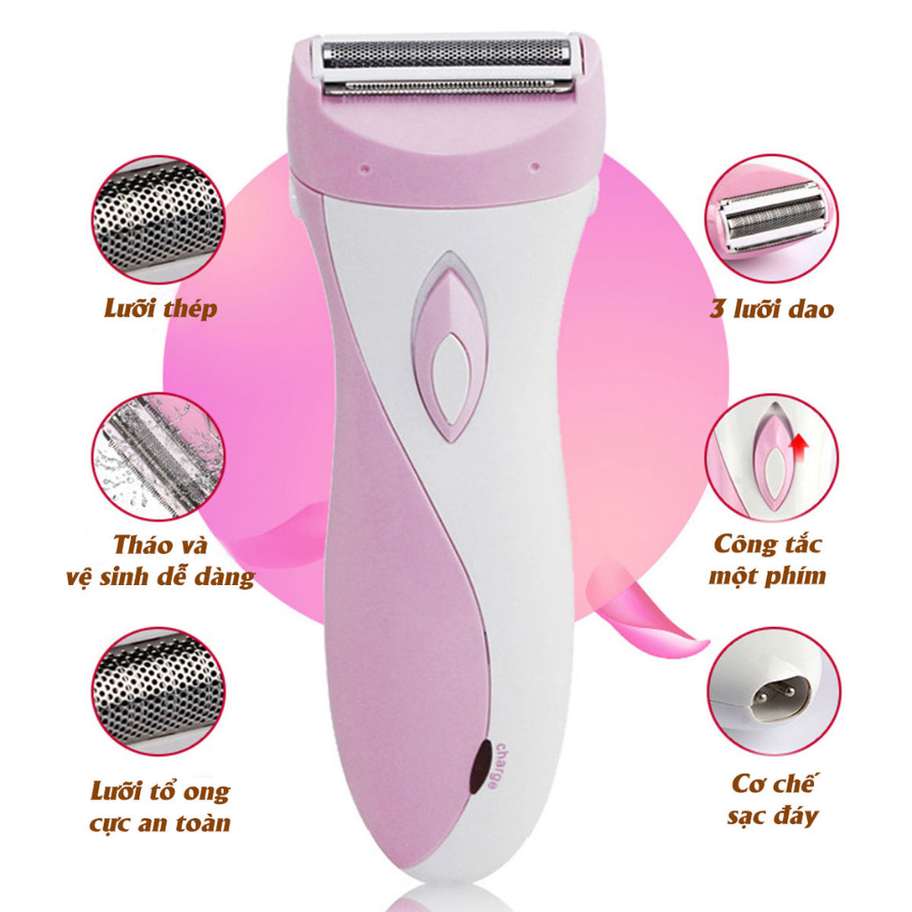 Máy Cạo Lông Toàn Thân Cho Nữ Sạc Điện Kemei KM-3018 Máy Tẩy Lông Đa Năng Vùng Kín,Hàng Chính Hãng 100%,Bảo Hành 5 Năm