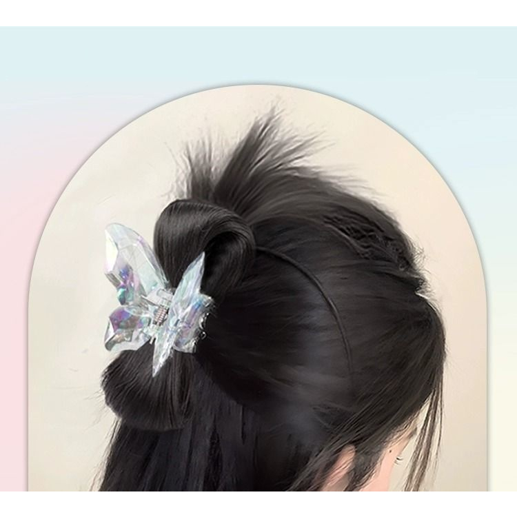 Kẹp tóc giả càng cua bướm pha lê ❤️FREESHIP❤️ tóc giả kẹp càng cua, tóc giả nữ, kẹp tóc nữ Sỉ 35k