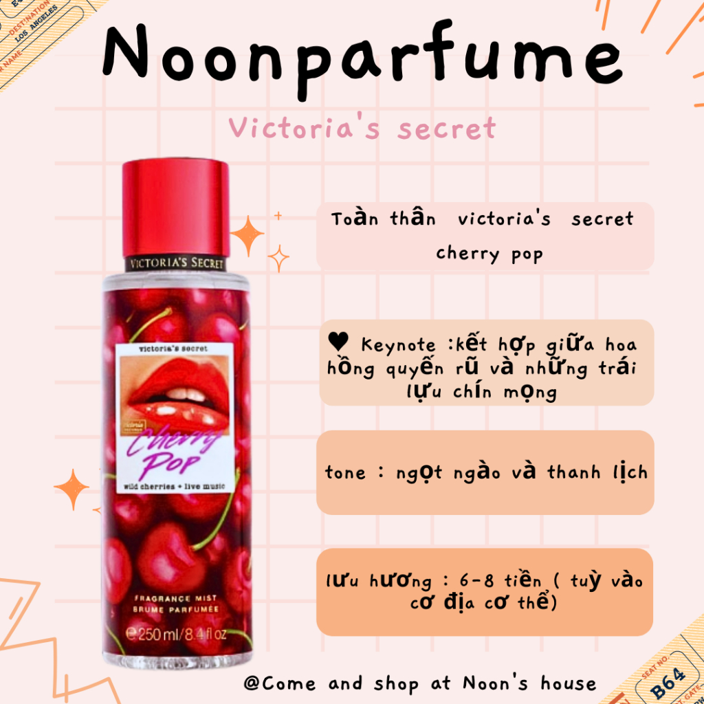 🍄 Xịt Thơm - Toàn thân victoria's secret cherry pop