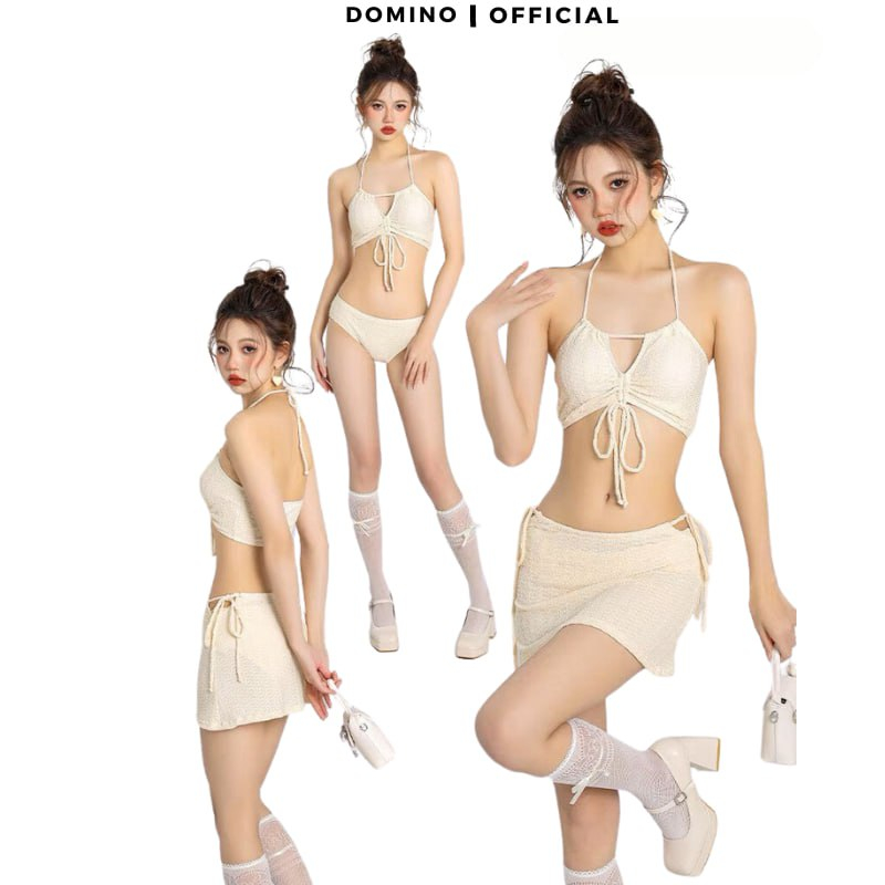 Bộ Bikini 3 Mảnh Domino Thiết Kế Sexy Siêu Tôn Dáng
