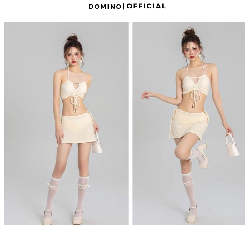 Bộ Bikini 3 Mảnh Domino Thiết Kế Sexy Siêu Tôn Dáng