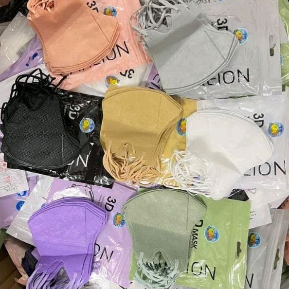 Khẩu Trang 3D Thái Lan Màu Trendy, Không Xù Lông,Mang Êm Tai