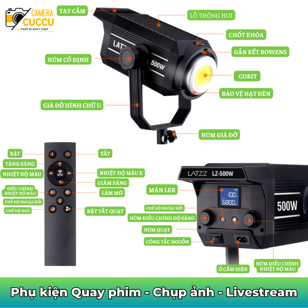 Đèn Studio Công suất lớn LATZZ 500W