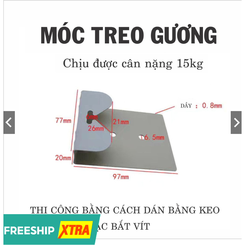 Móc Treo Gương Trang Điểm Gắn Tường