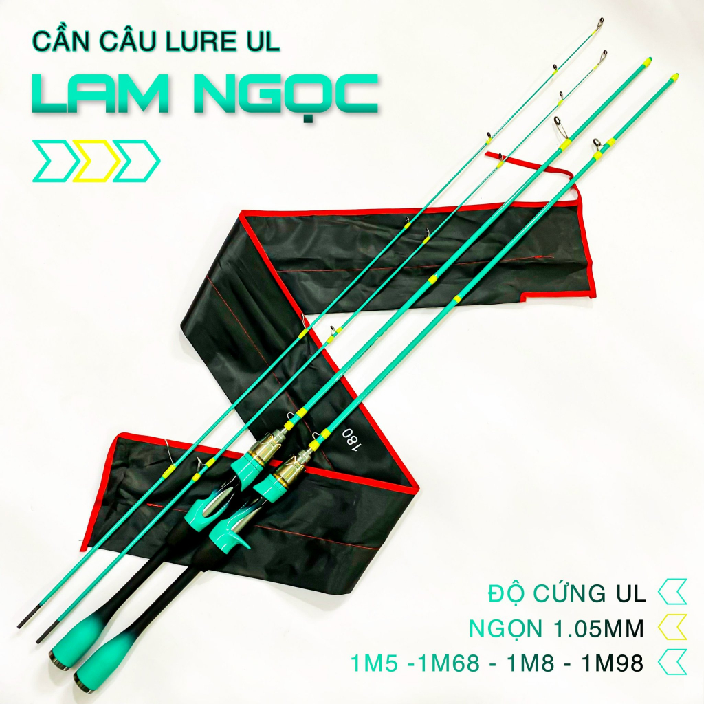 Cần câu UL Lam Ngọc ngọn mềm đọt đặc rất dẻo và khỏe - Cần câu lure ULchuyên câu suối, câu cháp