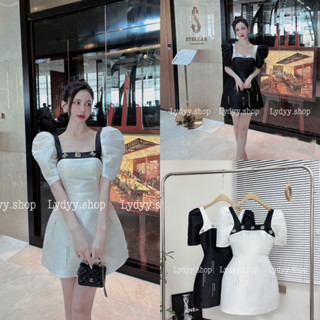 Váy đầm tafta dự tiệc, thiết kế cao cấp tay bồng cúp ngực cổ vuông sang chảnh, đầm váy dự tiệc, sự kiện đám cưới 013