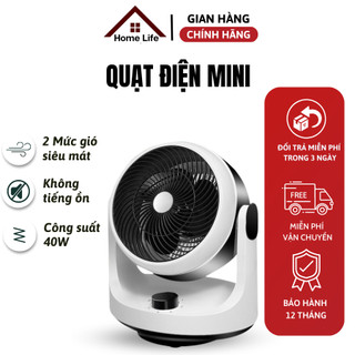 Quạt cắm điện cme 3 chế độ gió đầu lắc tự động - quạt mini để bàn công suất 40w không tiếng ồn